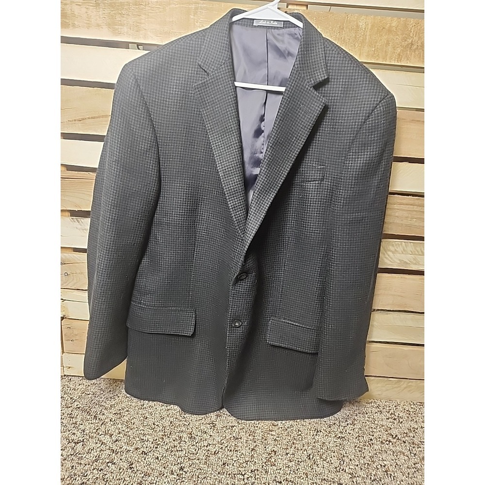 Oscar De La Renta Men's 100% Wool Houndstooth Blazer Size 44 Regular